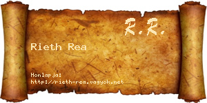 Rieth Rea névjegykártya